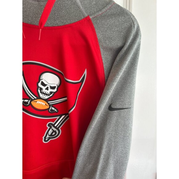 Nike NFL Team Apparel Tampa Bay Buccaneers Hoodie Therma Fit Men's L Red Gray - Picture 3 of 9